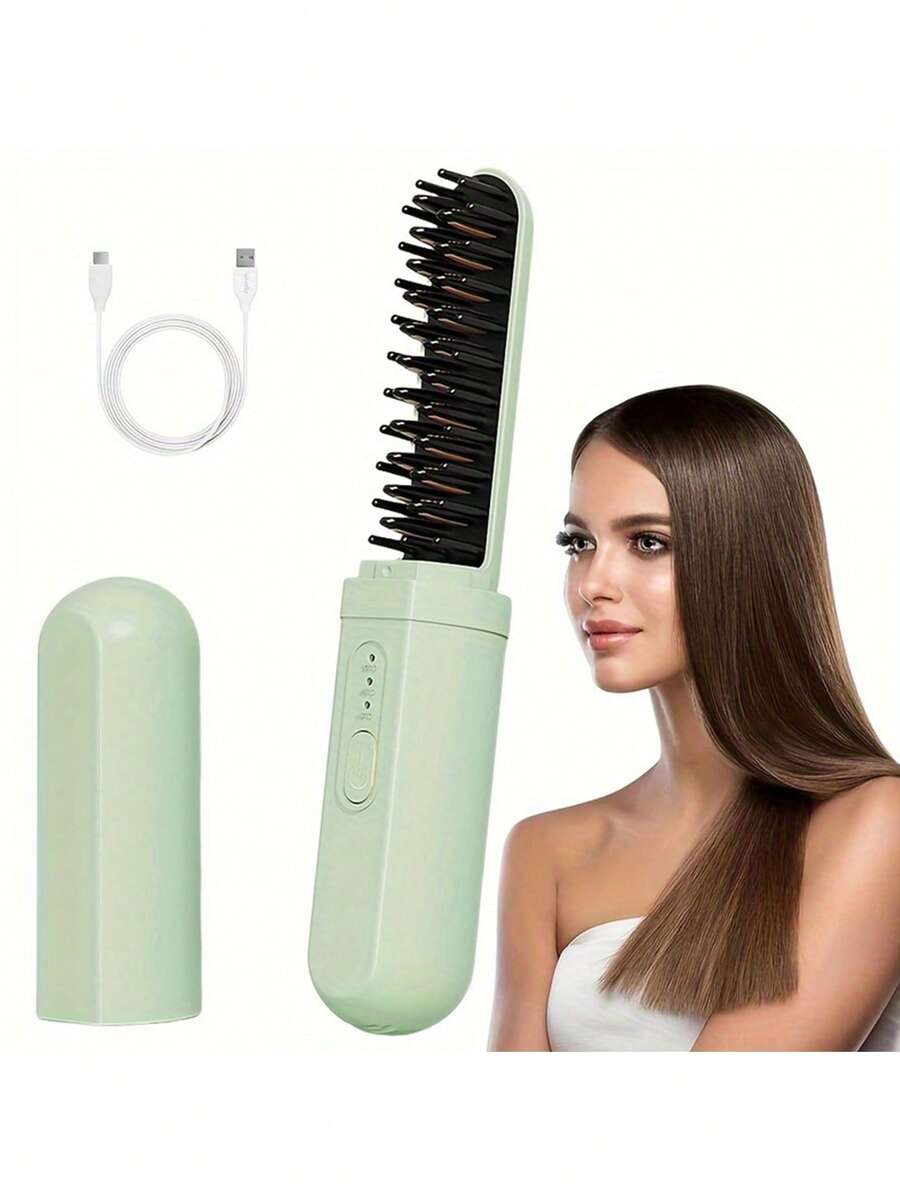 Xilrvon Cordless Heated Curling Brush - Green