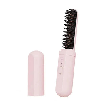Xilrvon Cordless Heated Curling Brush - Pink