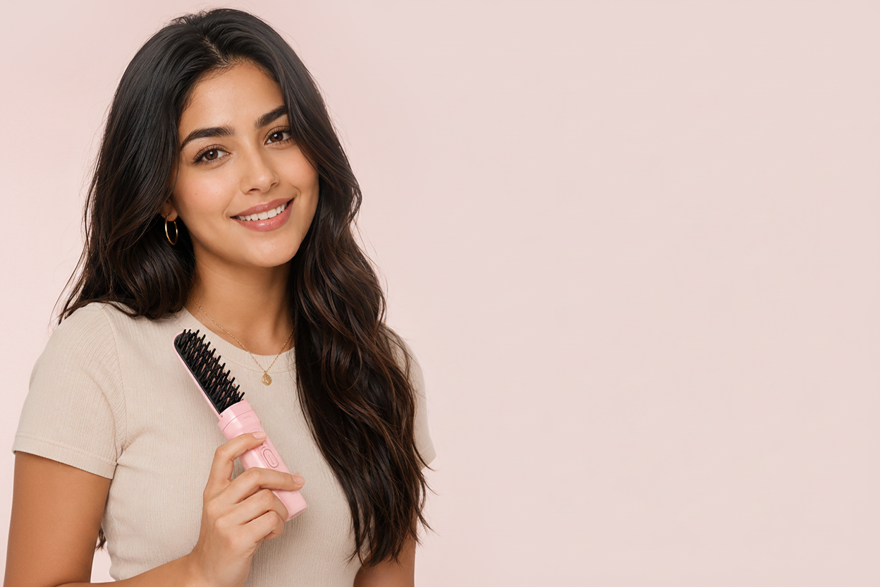 Model with hair brush and extended backgroundslider_item_wEbBKw