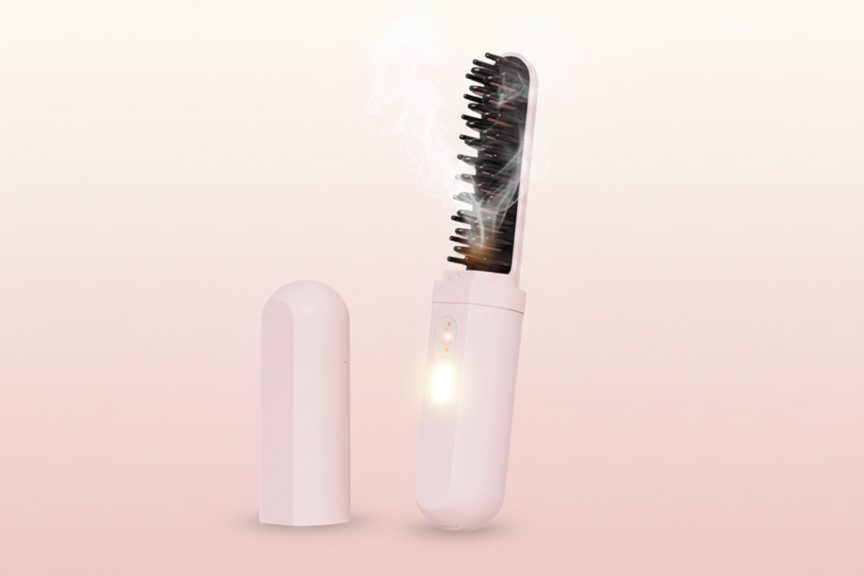 Pink Hair Brush Banner